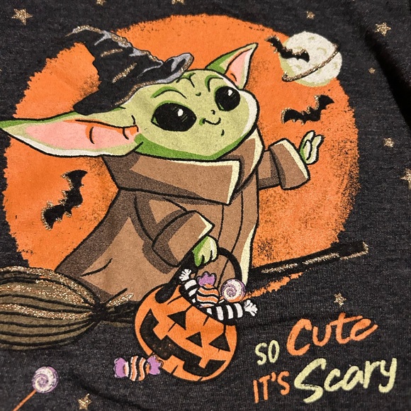 Jumping beans from Kohls Grogu “baby yoda” Halloween t-shirt size 8 - Picture 2 of 4